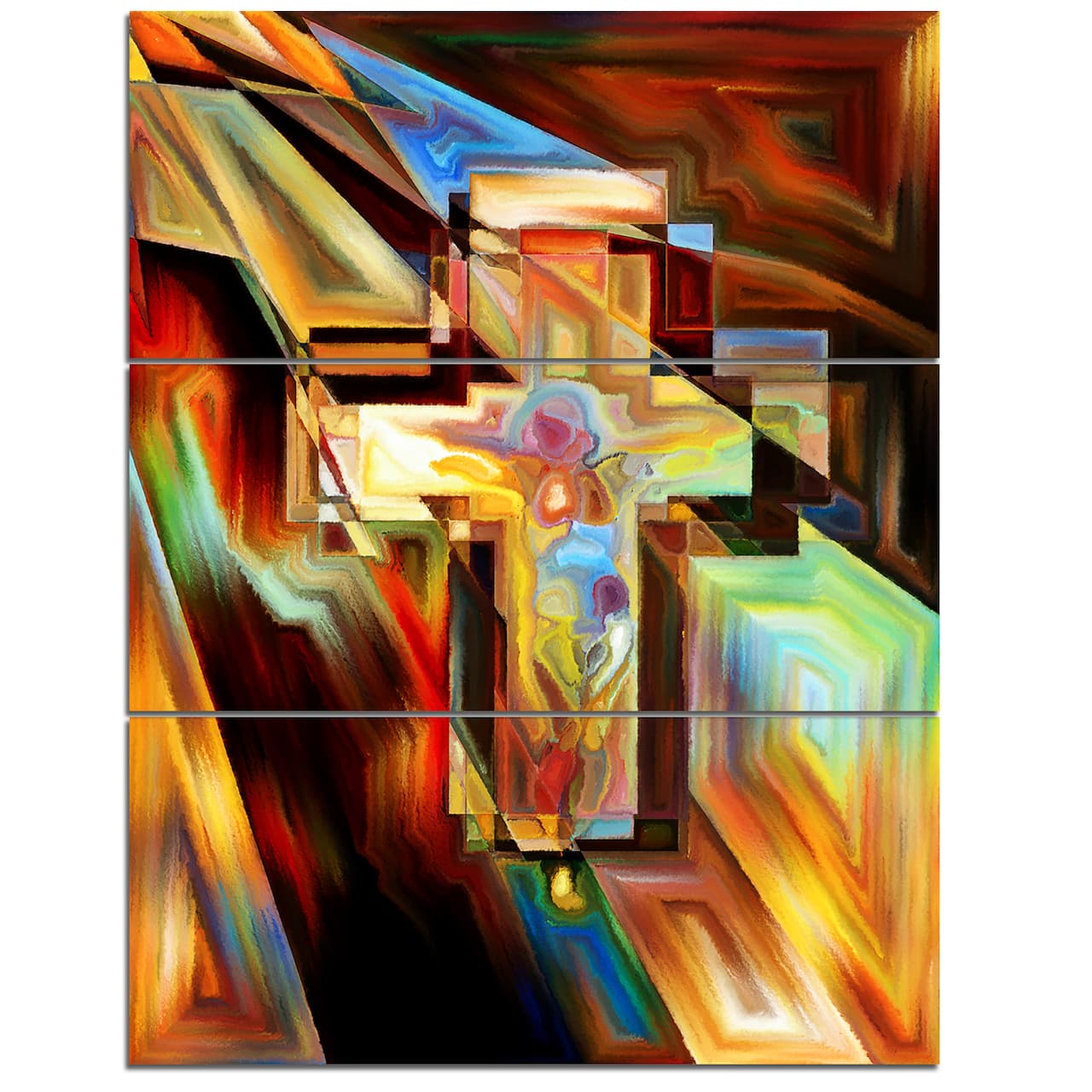 Designart - Light of the Cross - Abstract Canvas Artwork